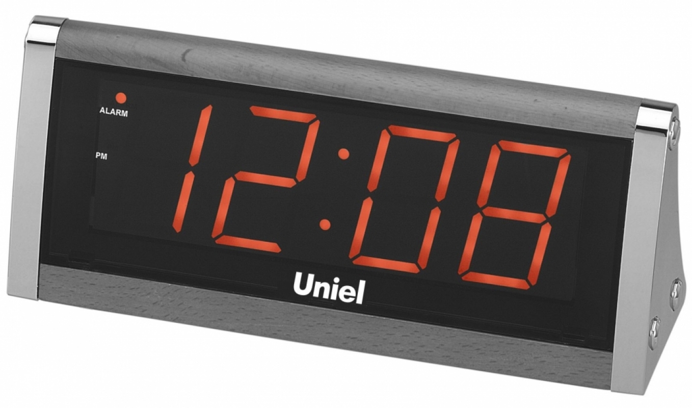 Настольные часы с будильником UNIEL UTL-12RBr