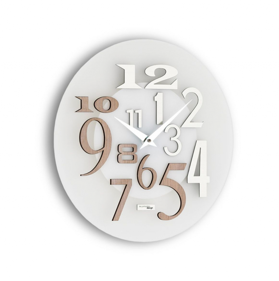 Настенные часы Incantesimo Design Модель 036 S Free (Янтарный дуб/Белый металлик)