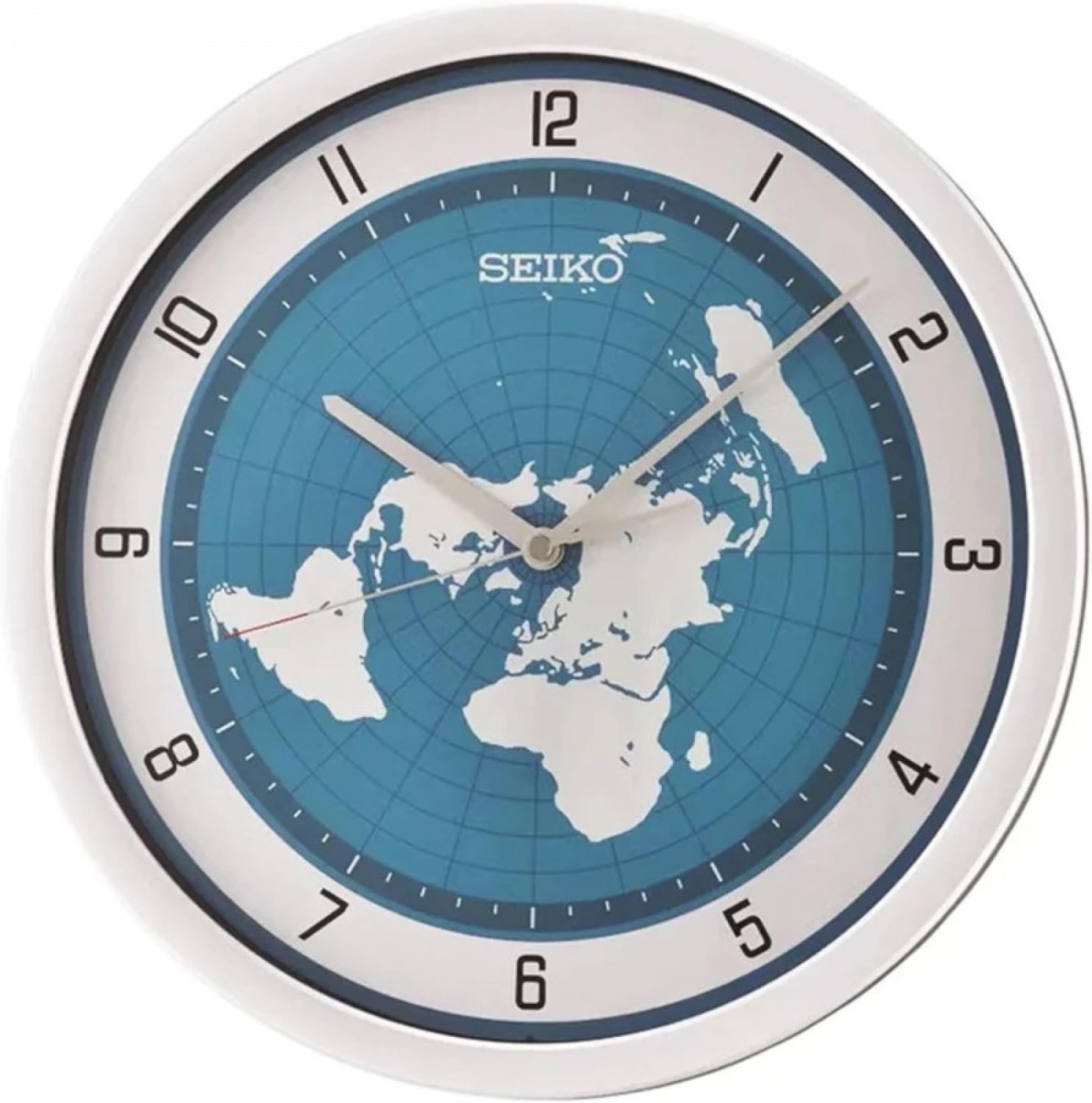 Настенные часы Seiko QXA814S с картой мира (синие)