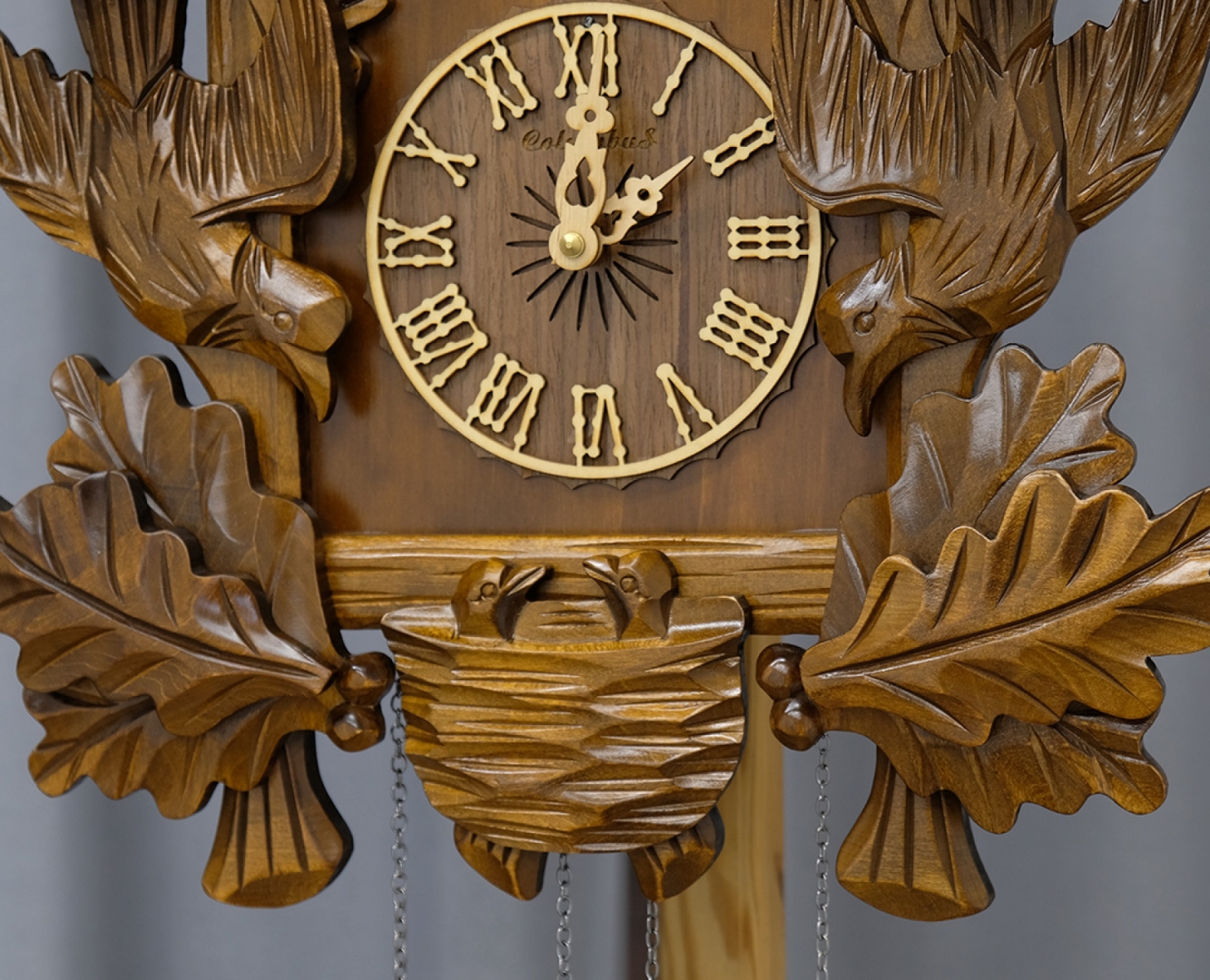 Настенные часы с кукушкой Columbus СQ-055 "Соловей в дубовой роще"