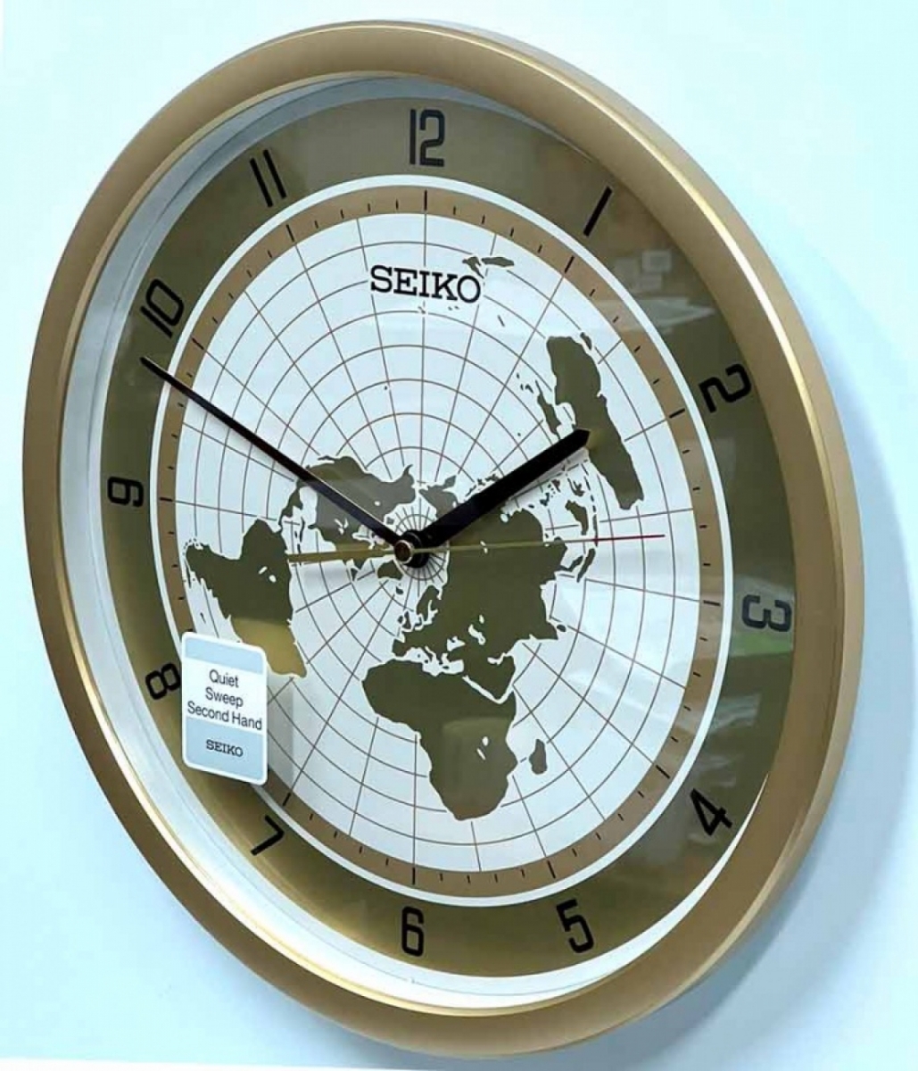 Настенные часы Seiko QXA814G с картой мира