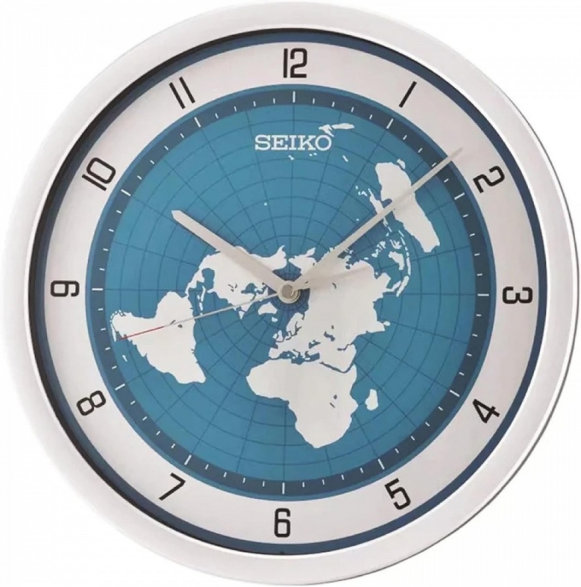 Настенные часы Seiko QXA814S с картой мира (синие)