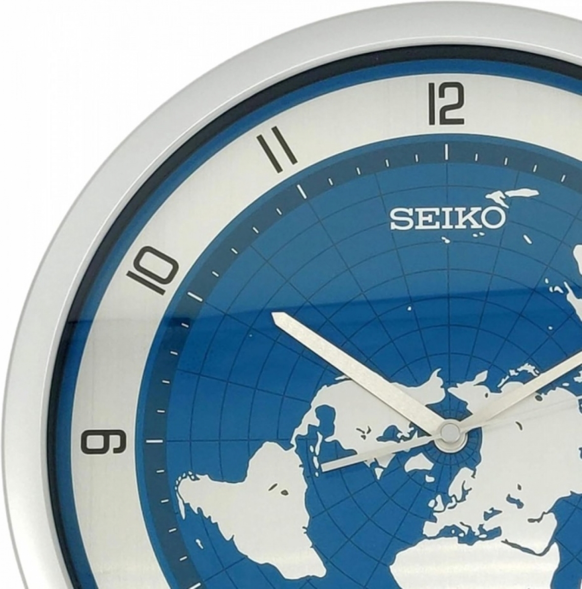 Настенные часы Seiko QXA814S с картой мира (синие)