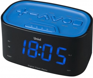 Настольные часы с будильником UNIEL UTR-33BBK