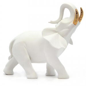 Статуэтка Nadal 733010 Белый слон, золотые бивни (Mini Elephant plain white (golden tusks))