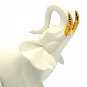 Статуэтка Nadal 733010 Белый слон, золотые бивни (Mini Elephant plain white (golden tusks))