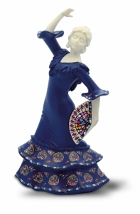 Статуэтка Nadal 763446M Севильяна с веером (синяя) (Dancer fan medium blue)