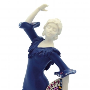 Статуэтка Nadal 763446M Севильяна с веером (синяя) (Dancer fan medium blue)